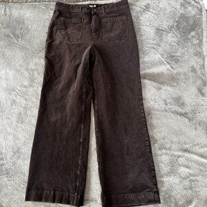 Faherty Softstretch Cord Patch Pocket Wide Leg Pants 33 Women's Wide Leg Brown